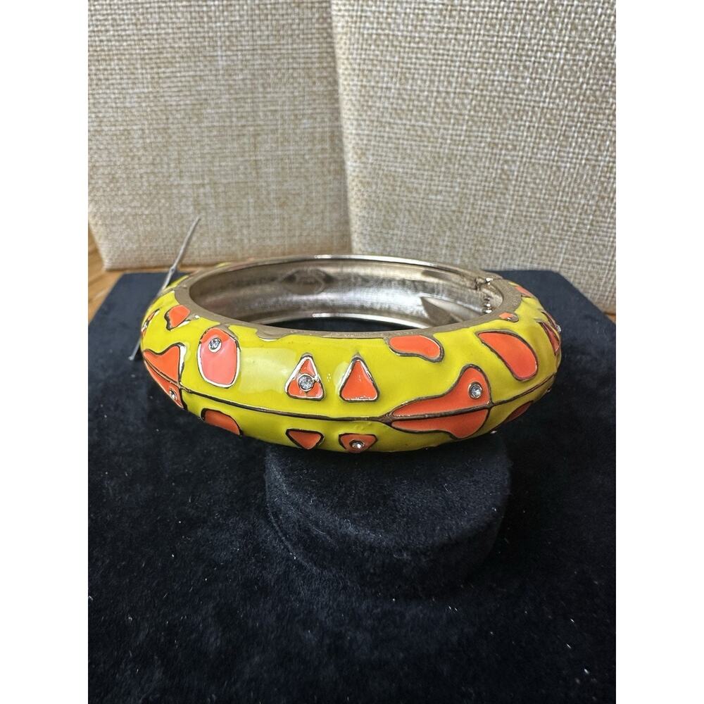 Sequin Nordstrom Multicolor Gold Tone Statement Enamel Bangle Bracelet # 160